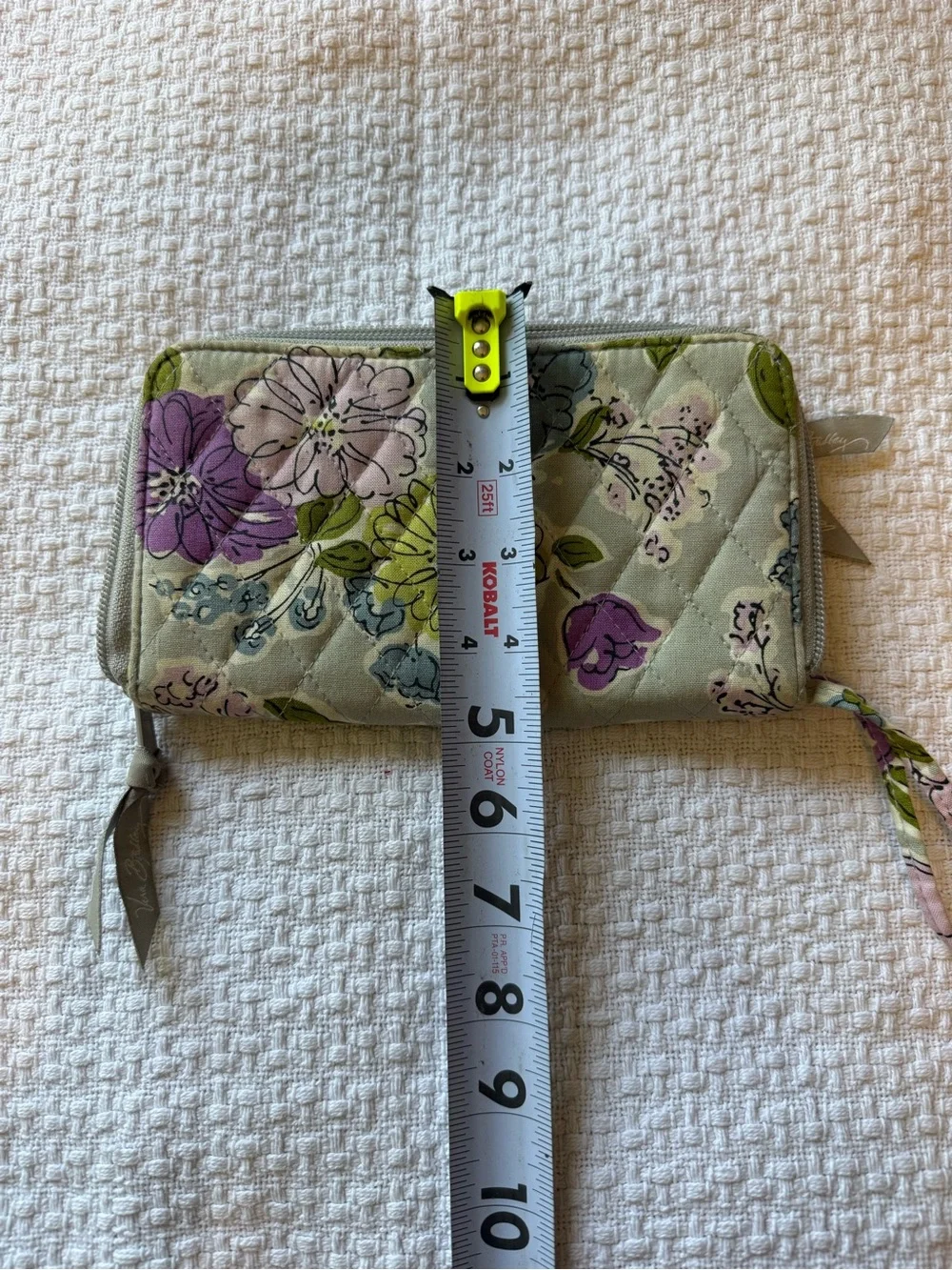 Vera Bradley Quilted Floral Zip Wallet in Gray, Green, Purple, Pink - Picture 6 of 6